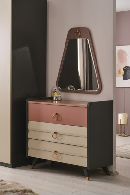 Mobiletto con specchio Setra Moderno Comò design di lusso Camera da letto nuovo
