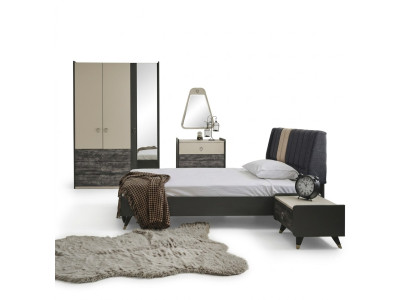 Lussuosa camera da letto elegante. Arredamento moderno. Set di 5 pezzi per letto.