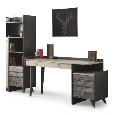 Moderno lussuoso scrivania in legno grigio per la camera da letto, elegante e nuova.