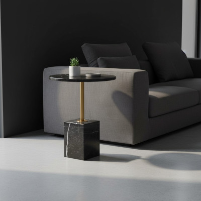 Tavolino rotondo di alta qualità Nero elegante tavolino da salotto nuovo lussuoso