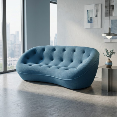 Divano a 3 posti Divano imbottito Sofà Divano Soggiorno Design Tessuto Tessuto