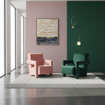 Sedia moderna Divano TV 1 posto Textile Tessuto Divani 2x Sedia