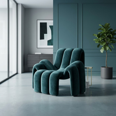 Elegante poltrone verdi divano monoposto moderno poltrone di lusso in tessuto nuovo