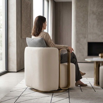 Design lusso poltrona sedia divano 1 posto lounge TV chaise sofa tessile