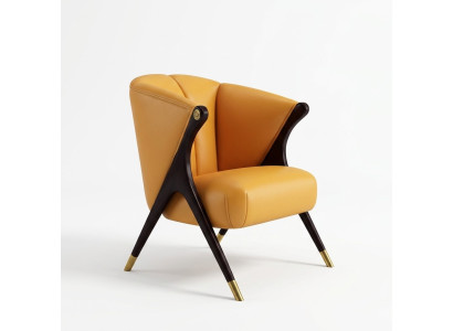 Design di lusso Sedia Arancione Divano Poltrona 1 Posto Chaise longue in ecopelle