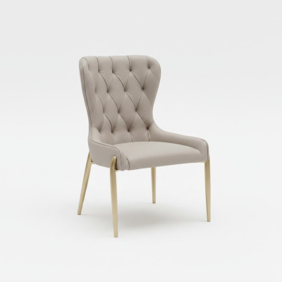 Chesterfield monoposto beige Sedia in metallo Sedie da pranzo di lusso Sedia moderna