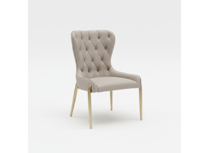 Chesterfield monoposto beige Sedia in metallo Sedie da pranzo di lusso Sedia moderna