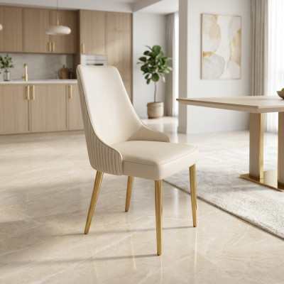 Stile moderno Elegante Poltrona Sedia Bianca Seduta Imbottita Design Metallo nuovo