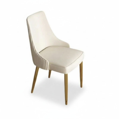 Stile moderno Elegante Poltrona Sedia Bianca Seduta Imbottita Design Metallo nuovo