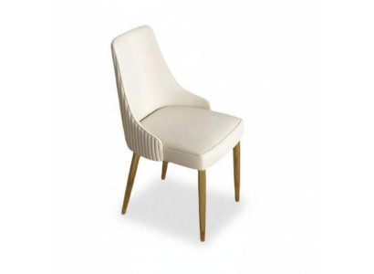 Stile moderno Elegante Poltrona Sedia Bianca Seduta Imbottita Design Metallo nuovo