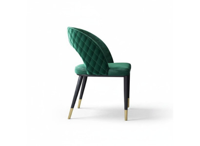 Sedie da pranzo soggiorno verde elegante con gambe in legno moderno.