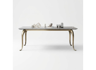 Tavolo da pranzo di lusso moderno, design rettangolare per cucina, mobili da sala da pranzo.
