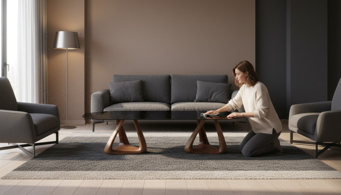 Tavolo da pranzo nero di design Tavolo da pranzo di lusso con piano ovale in legno