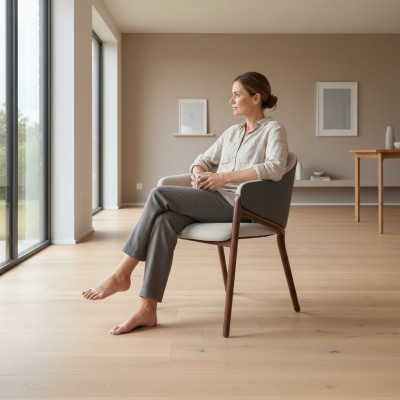 Designer Sedia da pranzo color Talpa con struttura in legno, Imbottita, Singola, di lusso