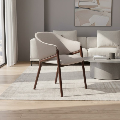 Designer Sedia da pranzo color Talpa con struttura in legno, Imbottita, Singola, di lusso
