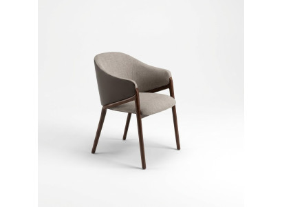 Designer Sedia da pranzo color Talpa con struttura in legno, Imbottita, Singola, di lusso