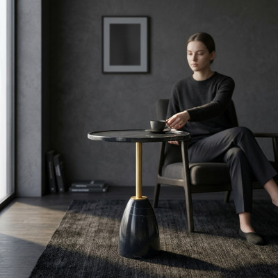 Marmo elegante tavolino nero tavolo di lusso moderno tavoli