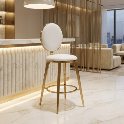 Designer Sedia Imbottita Bianca Mobili da Pranzo di Lusso Tessile Singolo