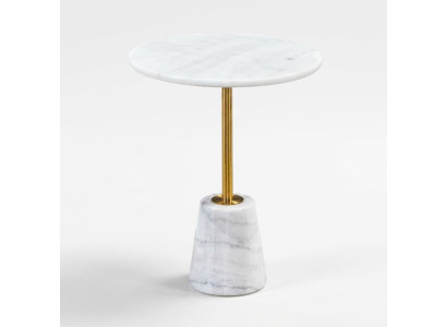 Tavolo bianco rotondo in marmo, mobili in metallo, tavolini da salotto, tavolo design