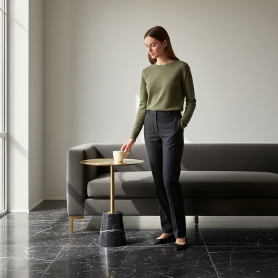 Tavolino elegante di alta qualità, tavolino da caffè in stile dorato, tavolino, tavoli giornale