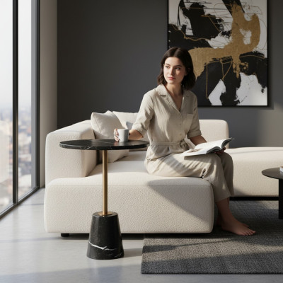 Tavolino da salotto design di lusso Tavolo da caffè Tavolini aggiuntivi Salotto Rotondo