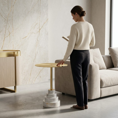 Modern tavolino design in metallo di lusso tavolo tavolini da salotto rotondo nuovo