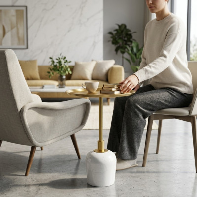 Tavolino da caffè rotondo elegante di alta qualità tavolino da designer nuovo