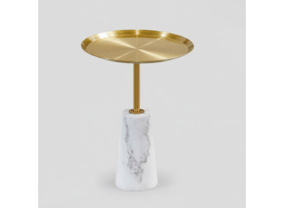 Tavolino laterale bianco da designer Tavolino da salotto Soggiorno Mobili di lusso in metallo