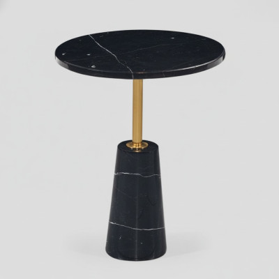 Tavolino rotondo nero da salotto tavolino da caffè design in acciaio inossidabile stile mobili