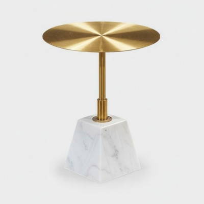 Tavolino d'appoggio rotondo in metallo di alta qualità, design di eleganti tavolini da caffè