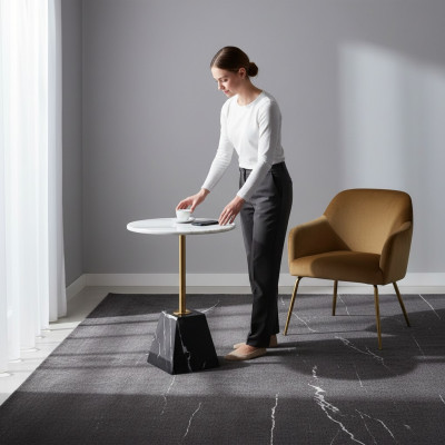 Tavolino rotondo da designer in marmo di lusso Tavolini da salotto eleganti Mobili eleganti