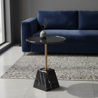 Tavolino laterale nero, tavolini da design eleganti, tavolini da appoggio di stile.