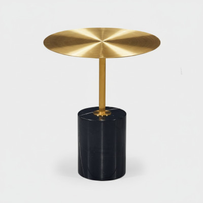 Tavolino da salotto rotondo nero e dorato - Mobili da soggiorno di design.