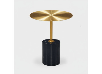 Tavolino da salotto rotondo nero e dorato - Mobili da soggiorno di design.