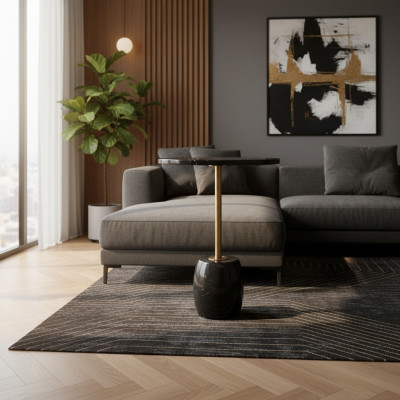 Tavolino da salotto nero lussuoso tavolino da caffè design per il soggiorno tavolini laterali.