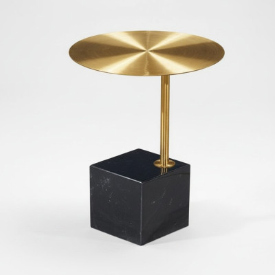 Designer tavolino nero e dorato tavolino da salotto di lusso in metallo
