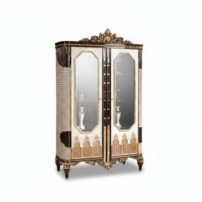 Vetrina classica in legno di lusso Vetrine armadi con porte in vetro design