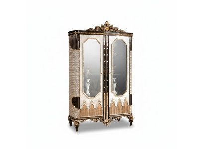 Vetrina classica in legno di lusso Vetrine armadi con porte in vetro design