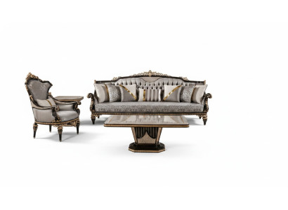 Chesterfield set di divani 3+1 posti tavolino da caffè set di divani 3 pezzi Grigio