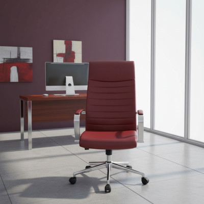 Sedia in ecopelle design Poltrona imbottita Rossa Sedie Sedia da pranzo Sedia da ufficio