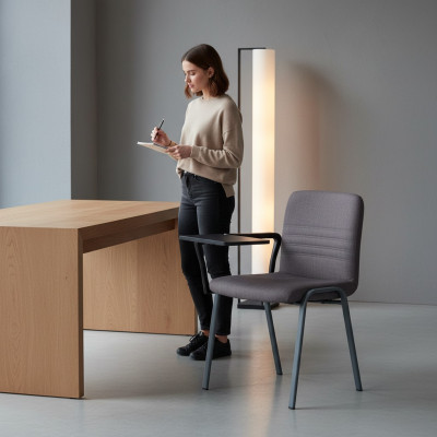 Sedia da ufficio, sedia di lusso, sedia da ufficio, tessuto, sedia di design, mobili in metallo nuovi