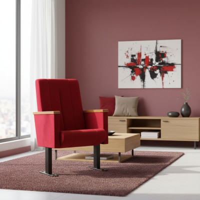 Designer Sedia Rossa di Lusso Monoposto Moderna Poltrona Tessile Mobili in Legno