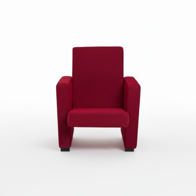 Poltrona Divano monoposto Design di lusso Rosso Sedia Classica Tessuto Tessile Nuovo