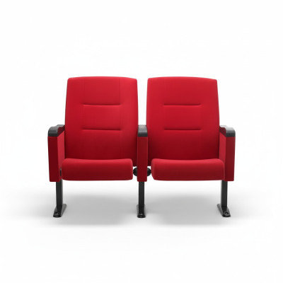 Sedia Art Deco Sedia Divano 1 posto per il design del teatro di lusso Rosso Tessile Nuovo
