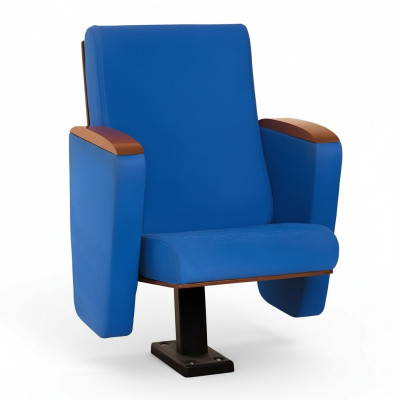 Poltrona Art Deco Poltrona Divano 1 Posto per Design Teatrale di Lusso Blu in Tessuto