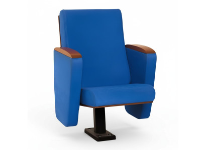 Poltrona Art Deco Poltrona Divano 1 Posto per Design Teatrale di Lusso Blu in Tessuto