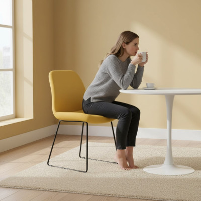 Sedie Gialle Design di Lusso Sedia Imbottita Mobili per Ufficio Nuovo Tessuto per Sala da Pranzo Mobili