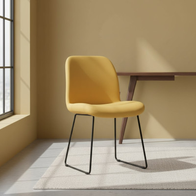 Sedie Gialle Design di Lusso Sedia Imbottita Mobili per Ufficio Nuovo Tessuto per Sala da Pranzo Mobili