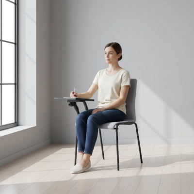 Poltrona moderna di alta qualità design elegante in grigio, sedia da ufficio nuova.