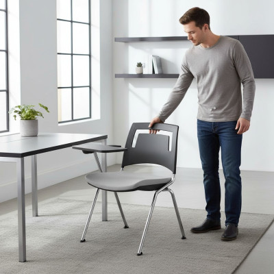 Sedia grigia elegante Sedia moderna Design di alta qualità Sedia da ufficio Nuova